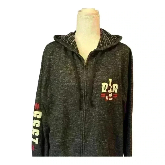 Disney Parks Mickey Mouse Zip Hooded Black Jacket Size L - Picture 6 of 10